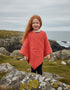 Kid's Aran Merino Poncho | Coral - Clearance