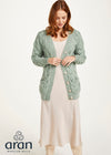 Downpatrick Ladies Aran Cardigan | Mint Green