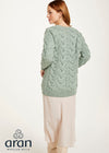 Downpatrick Ladies Aran Cardigan | Mint Green