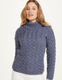 Aran Crew Neck Sweater | Denim