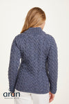 Aran Crew Neck Sweater - Blue