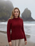 Aran Crew Neck Sweater | Red