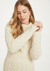 Aran Crew Neck Sweater - Natural