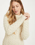 Aran Crew Neck Sweater | Natural