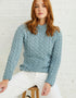 Aran Crew Neck Sweater - Aqua