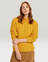 Aran Crew Neck Sweater | Sunflower
