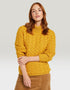 Aran Crew Neck Sweater - Sunflower