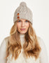 Aran Supersoft Merino Button Hat | Oat
