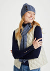 Aran Button Beanie Hat