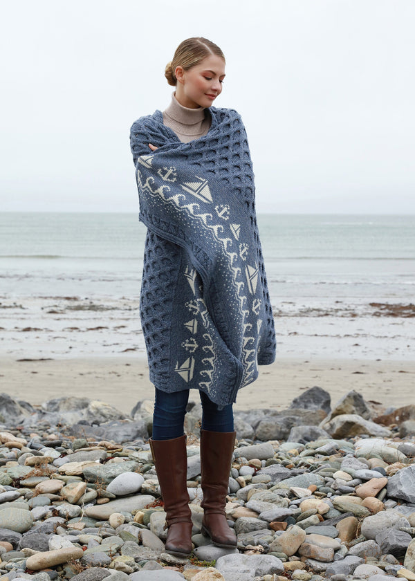 Aran Sailing Blanket | Blue