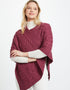 Aran Super Soft Merino Wool Poncho Raspberry | Irish Knitwear