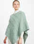 Aran Super Soft Poncho - Mint