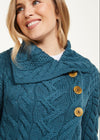 Aran 3 Buttoned Longline Cardigan
