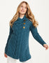Aran 3 Buttoned Longline Cardigan | Irish Sea