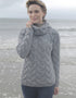 Aran Cowl Neck Chunky Sweater | Ocean Grey