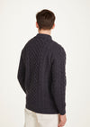 Ballycroy Mens Aran Half Zip Sweater - Charcoal