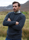 Aran Roll Neck Sweater | Charcoal