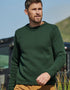 Men's Aran Roll Neck Sweater | Green