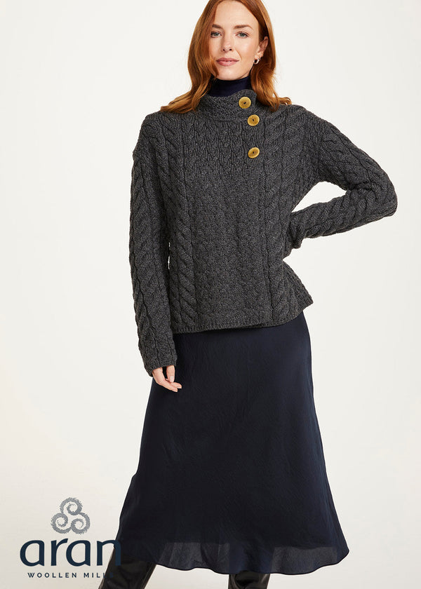 Aran 3 Buttons Trellis Cardigan