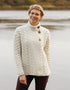 Aran 3 Buttons Trellis Cardigan | Natural