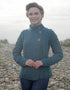Aran 3 Buttons Trellis Cardigan | Irish Sea