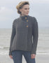 Aran 3 Buttons Trellis Cardigan | Charcoal
