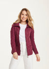 Aran Full Zip Cardigan - Berry
