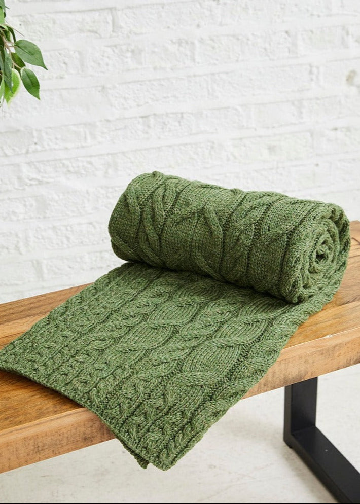 Aran Supersoft Blanket - Green