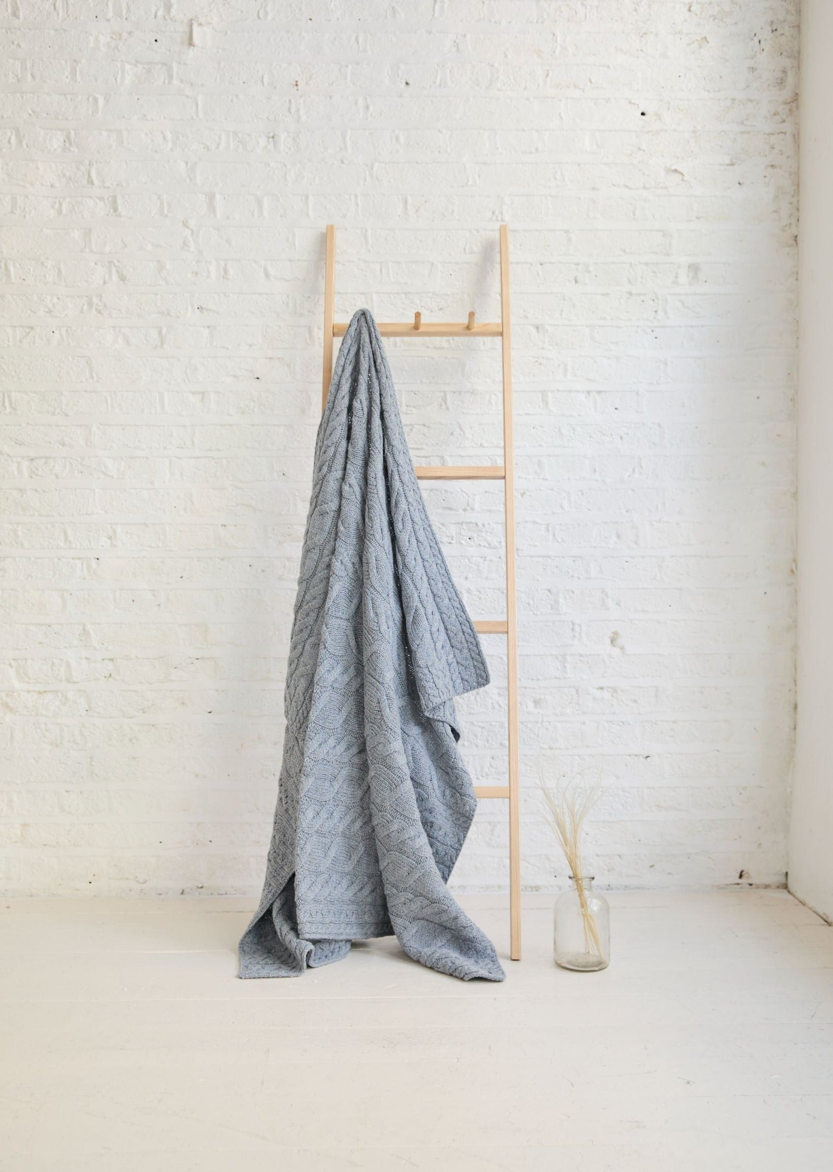 Aran Supersoft Blanket - Ocean Grey