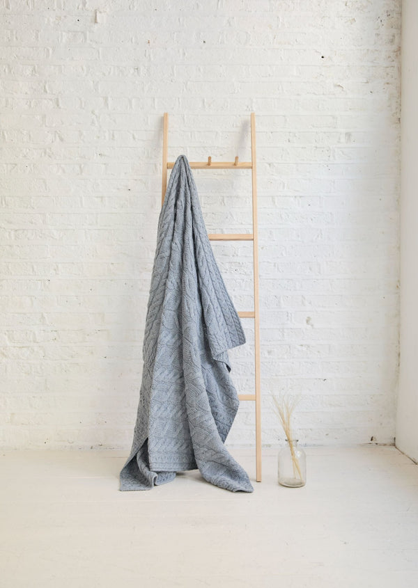 Aran Supersoft Blanket - Ocean Grey