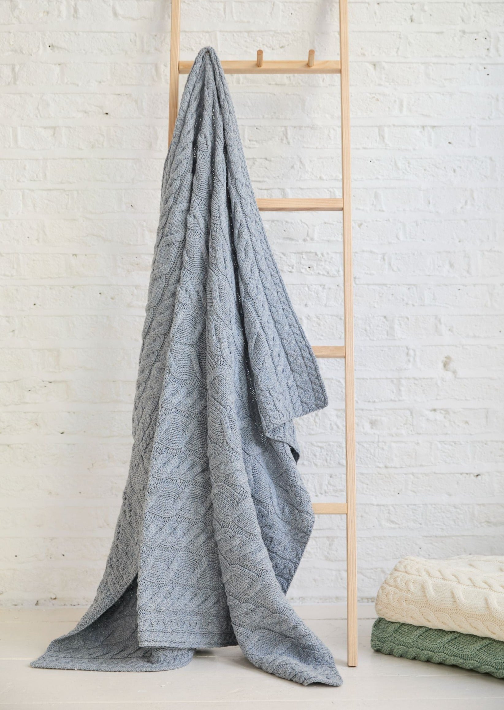Aran Supersoft Blanket - Ocean Grey