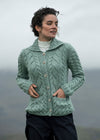 Belcarra Ladies Aran Cardigan | Mint