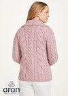 Belcarra Ladies Aran Cardigan | Pink
