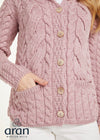 Belcarra Ladies Aran Cardigan | Pink
