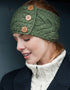 Women's Aran Button Headband | Meadow Green