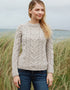 Listowel Ladies Aran Cabled Sweater | Oatmeal