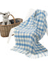 Irish Cashmere Baby Blanket Blue Block Check in a presentation box.