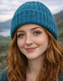Aran Donegal Fleck Wool Hat - Turquoise