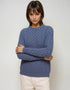 Unisex Aran Wool Sweater | Denim
