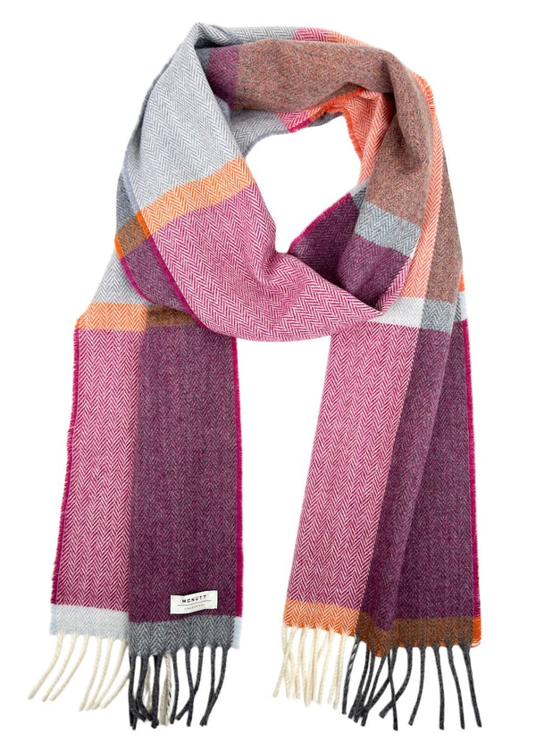 McNutt Lambswool Scarf | Beetroot & Smoke