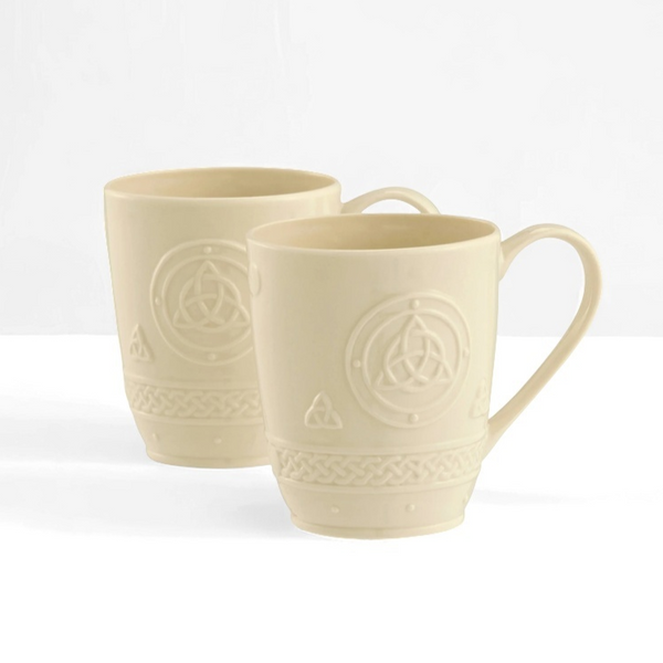 Belleek Classic Celtic 10Oz Mugs Pair