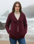 Beltra One Button Aran Cardigan | Wine