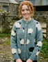 Gilet Aran pour femme | 100 % laine | Naturel