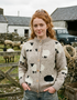 Gilet Aran pour femme | 100 % laine | Naturel