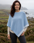 Saol Ladies Celtic Weave Wool Cape – Blue
