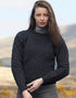 Unisex Pure Wool Aran Sweater | Traditional Irish Knitwear | Charcoal
