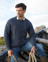 Irish Aran Sweater | Denim Blue | 100% Pure Wool