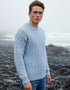 Aran Merino Wool Sweater | Ice Blue