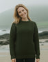Aran Crew Neck Merino Sweater | Green