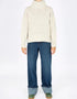 Damen-Rollkragenpullover im irischen Stil | Kreidegelb | 95 % Wolle, 5 % Kaschmir | Ireland's Eye